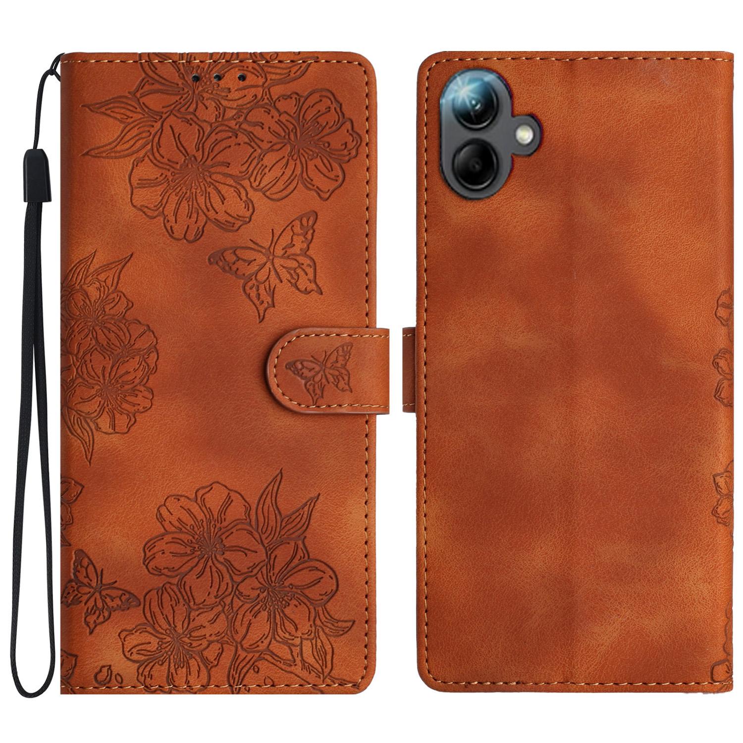 

For Samsung Galaxy A05 4G Wholesale Phone Shell PU Leather Imprinted Pattern Wallet Phone Cover Brown