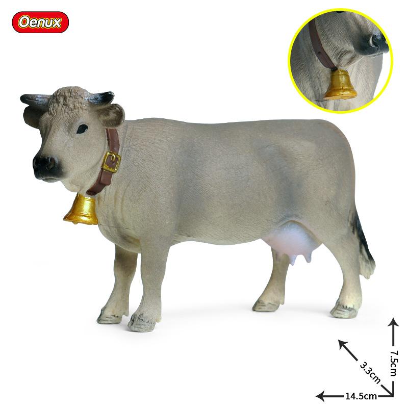 Oenux Simulation Cute Farm Animals Milk Cow Cattle Calf Angus Bull OX Buffalo Model Action Figures Educational Cute Toy Kid Gift