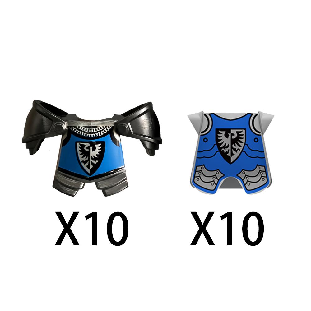 MOC Medieval Red Lion Black Eagle Castle Soldier Knight Horse Mount Building Block Military Figure Vest Armor Flag Toy Gift B036