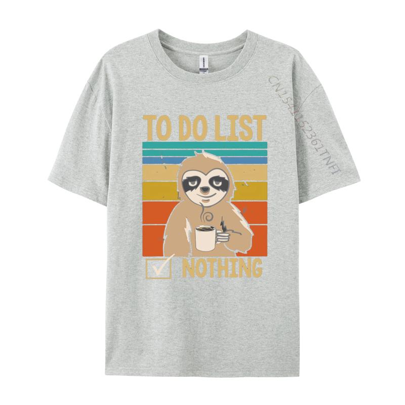 Mens Shirts Graphic Tee To Do List Nothing Coffee Drinking Funny T Shirts Mens Fashion T Shirt Cotton Tee Top S