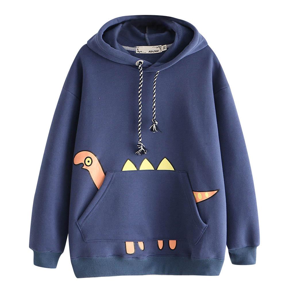 Женские толстовки с капюшоном в стиле аниме толстовка с рукавами из хлопка свободный топ толстый свитер с японским мультфильмом аниме XXL синий 2298₽