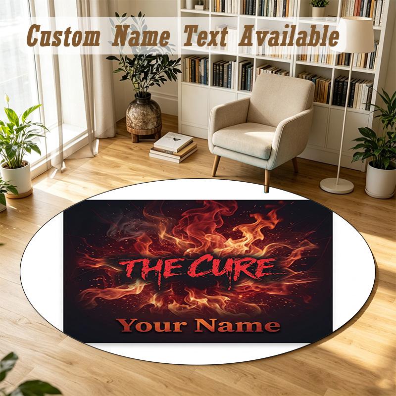 Round Rug Custom NameThe Cure Pattern Non Slip Carpet Home Floor Decor
