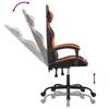 Gaming Chair Swivel Black and Orange Artificial Leather