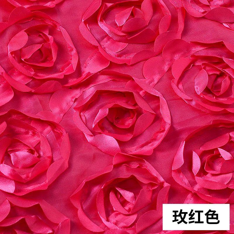 

New 130cm Width rose flower 3D pattern Taffeta Satin Fabric wedding carpet fabric stage background wedding decor 130x50cm 1lot