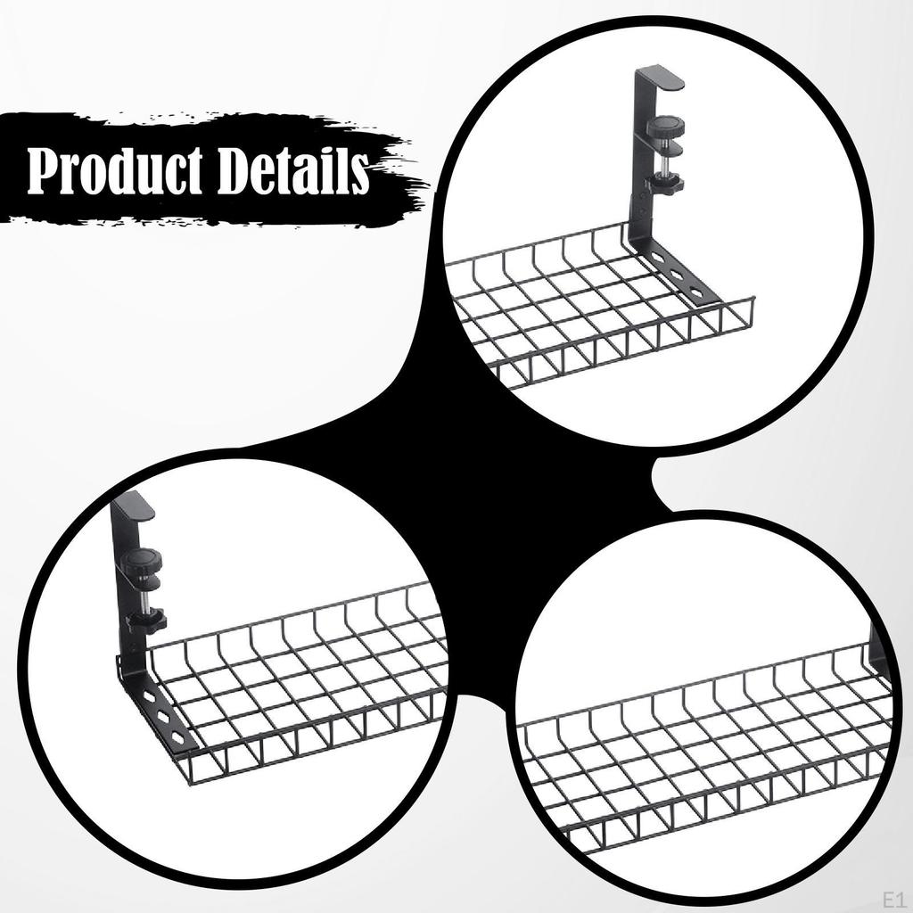 Kabelmanagement-Ablage Kabelorganisator Stabil Bohrfrei Drahtbox mit Klemme für Büro