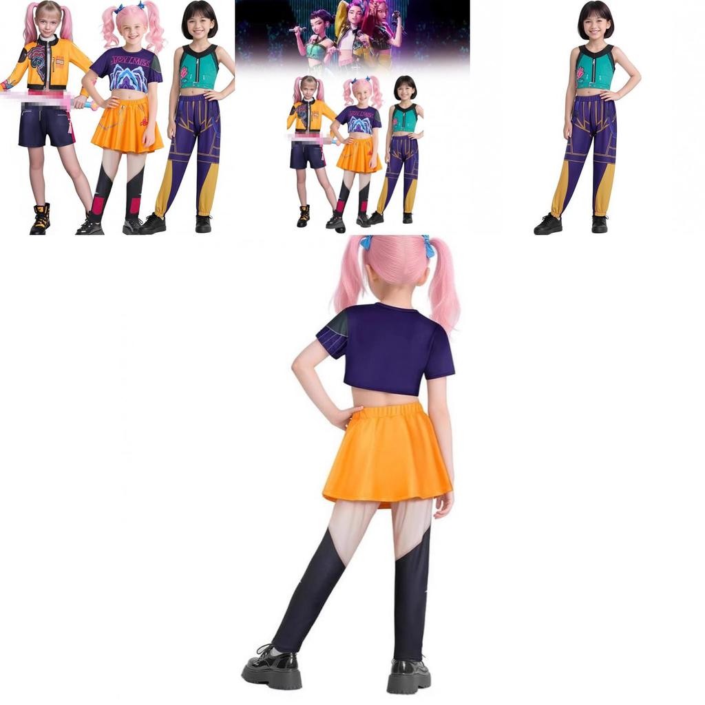 Kpop Dämonenjäger Rumi Mira Zoey Cosplay Kleid für Kinder Halloween Party Kostüme