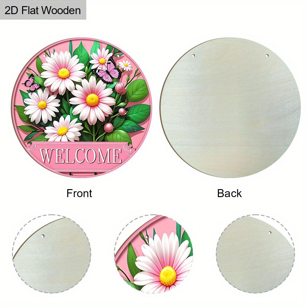 Daisy Pink Wooden Sign for Garden Decor - Charming Decorative Plaque for Home, Office, Yard, Porch Decor