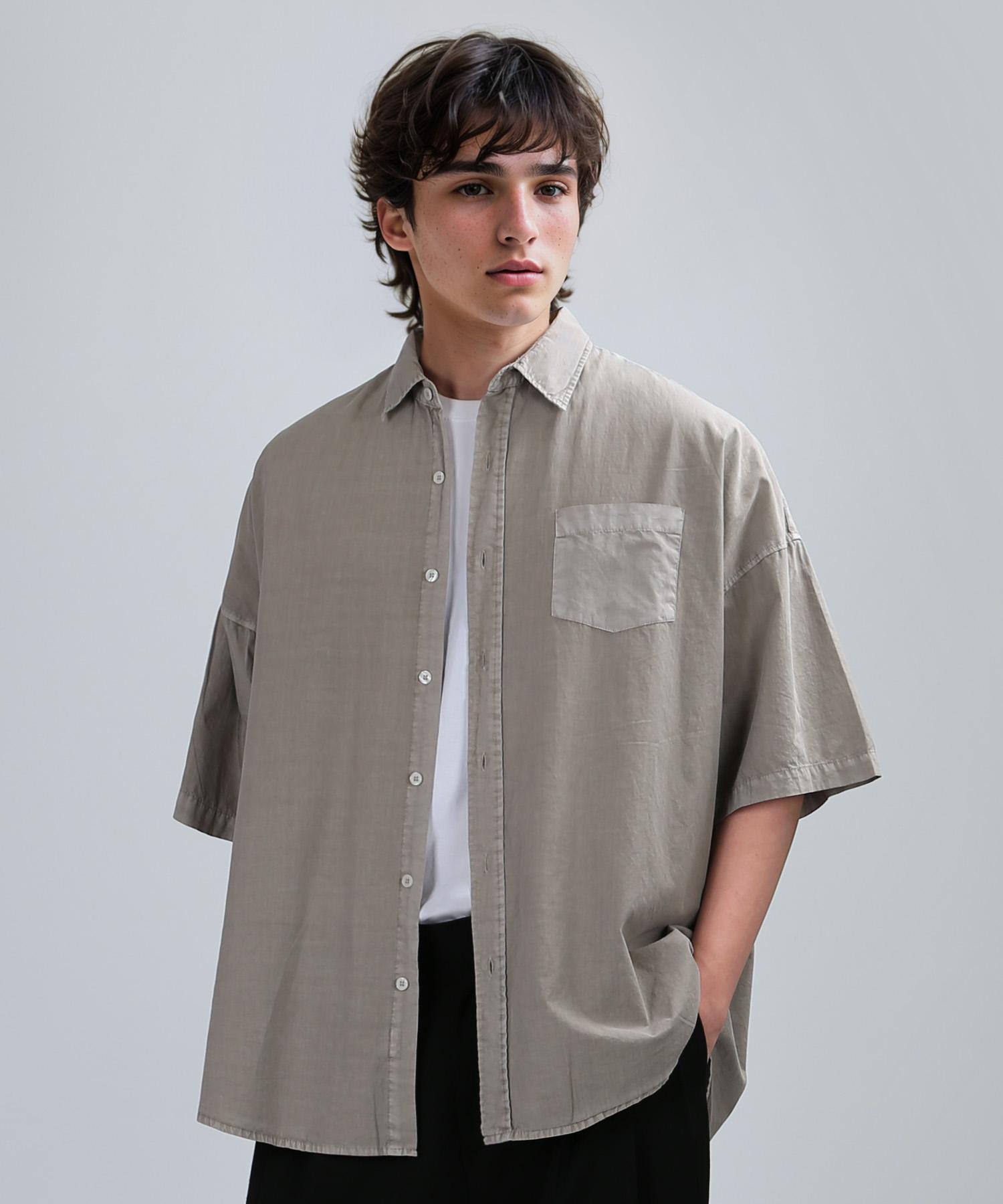 Johnny West Wrinkle Pigment Shirt (Washed Mud) 48