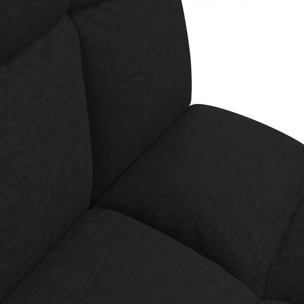 Adjustable Footstool Black Fabric