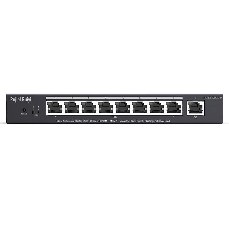 Ruijie RG-ES209GC-P 8-Port Gigabit Layer 2 Managed PoE Switch