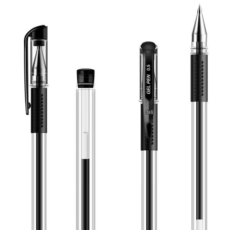 Deli Classic 0.5mm Black Gel Pen