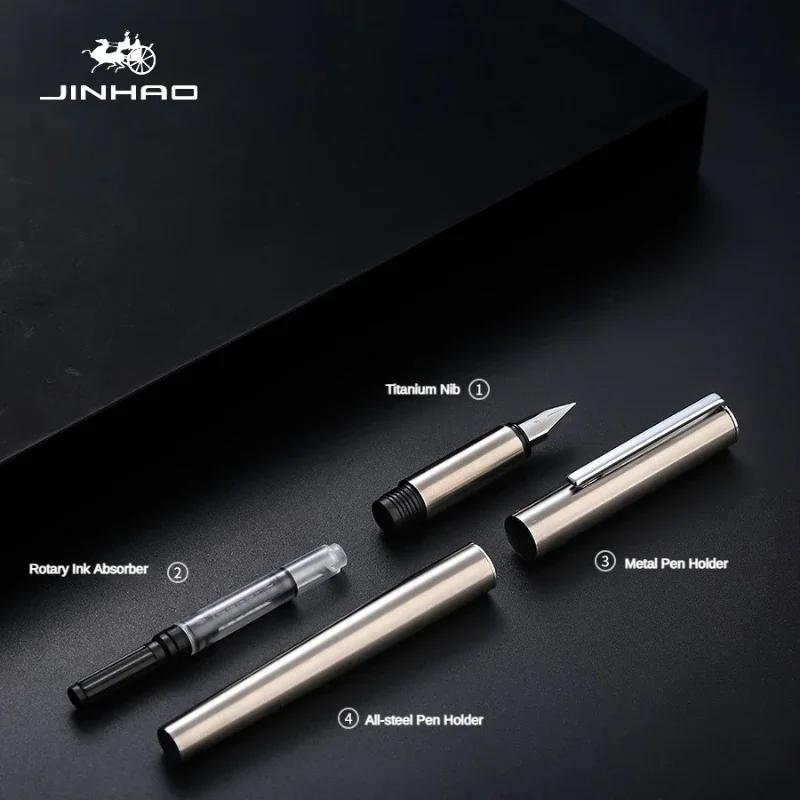 JINHAO 35 Series Fountain Pen All Steel Luxury EF/ F Nib Business Office Student School Writing Pens Stationery Supplies PK 9019