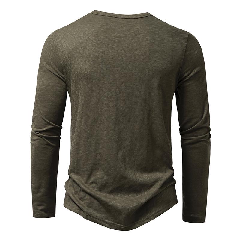 Men's Bamboo Cotton Henley Long Sleeve T-Shirt