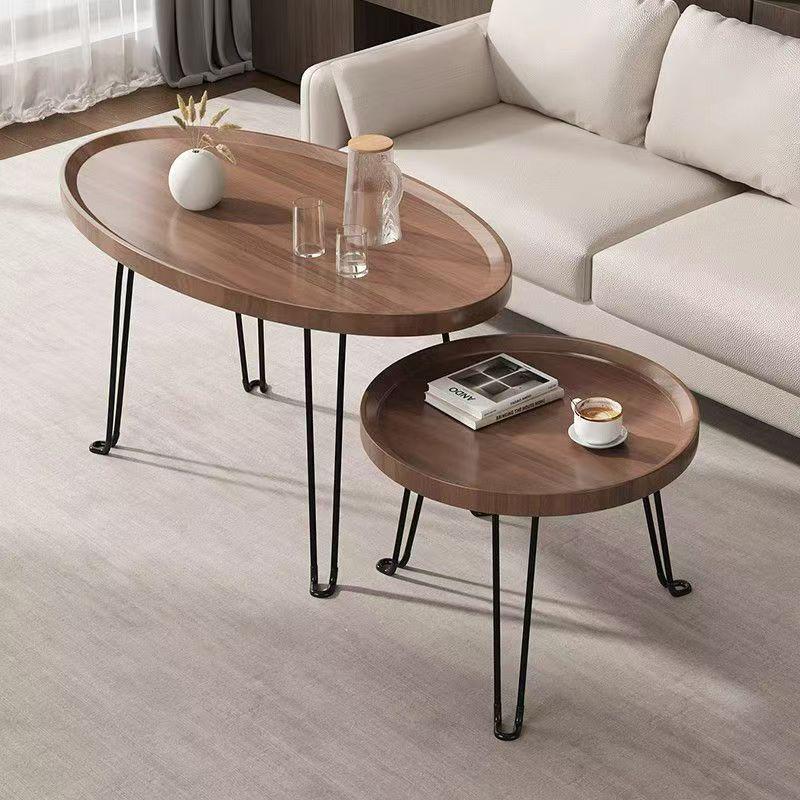 Modern Nordic Round Folding Coffee Table for Living Room or Small Apartment