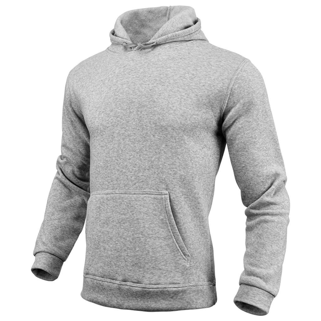 Unisex European & American Style Fleece Hoodies: Solid Color, Long-Sleeve, Sports Casual, Hooded Pullover Sweatshirts