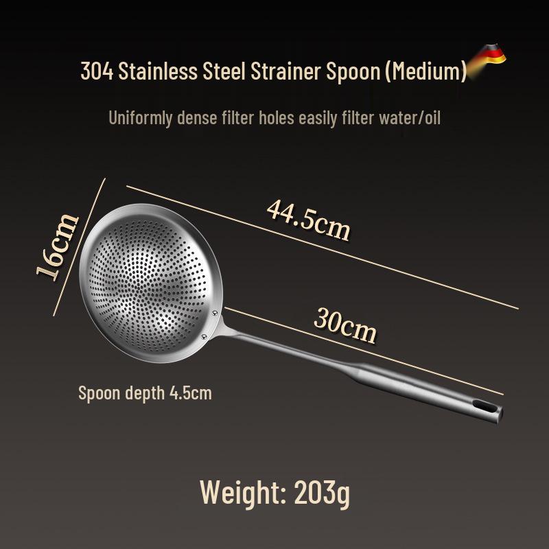 Large 304 Stainless Steel Mesh Skimmer Spoon for Noodles, Dumplings, and Deep Frying.