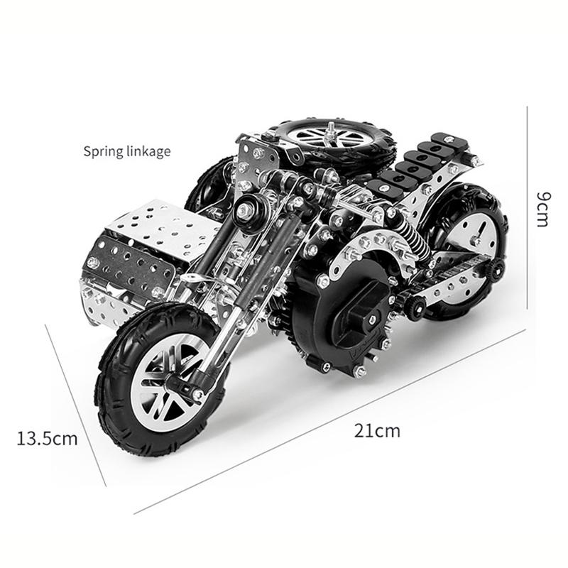 Adult Power Mechanical Assembly Building Block Boy Difficult Screw Nut Manual Assembly Motorcycle Model Metal Toy Gift