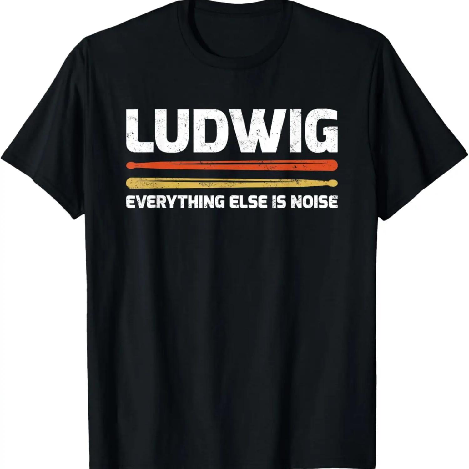 Ludwig Everything Else Is Noise Classical Music Drum Sticks T-Shirt S чёрный