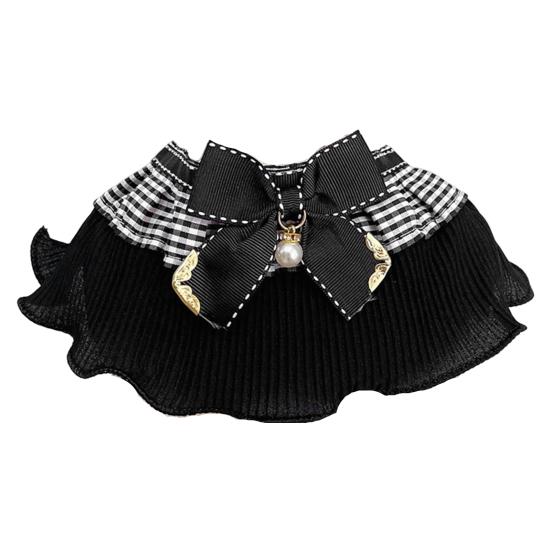 Ρυθμιζόμενο λουράκι γιακά κατοικίδιων ζώων Αντιασφυκτική Φουλάρι κουταβιού με δικτυωτό κρεμαστό κρεμαστό ψεύτικο μαργαριτάρι, ανθεκτικό στο δάκρυ