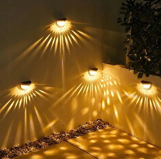 Solar Wall Lamp For Garden, 6 Leds, Outdoor Lamps