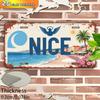 Vintage City Coordinate Year Retro Print Metal License Plate Sign 2D Flat Printed Tin Plaque Wall Decor for Home Bar