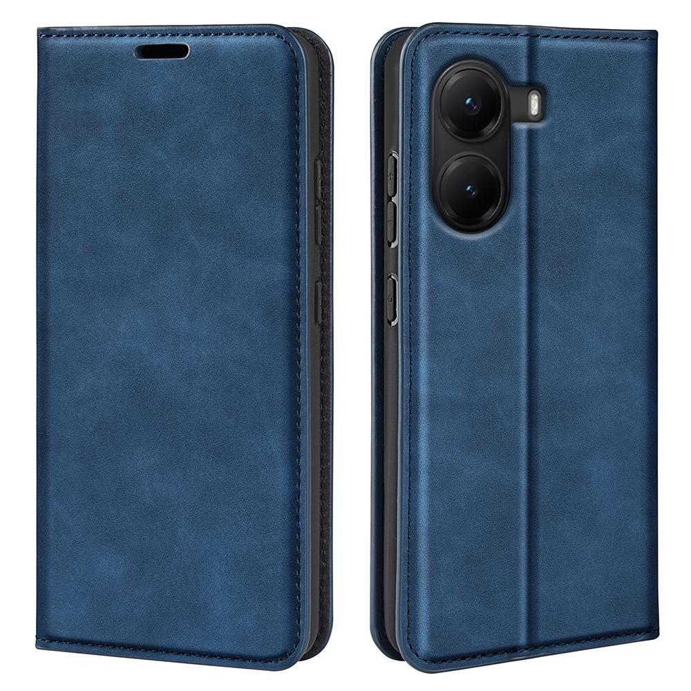 

For Xiaomi Poco X7 Pro 5G Case Skin Touch Leather Wallet Phone Cover Blue
