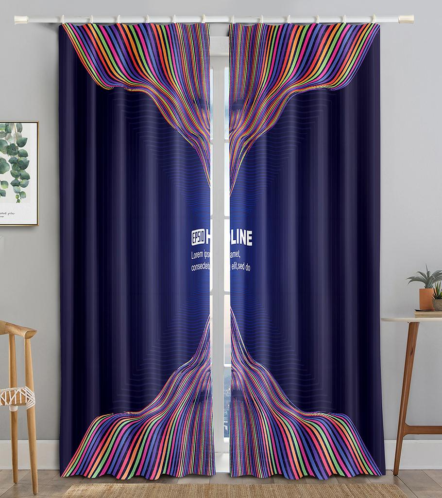 Technology Particle Vortex Light Filtering Line Blackout Window Panel Curtain Living Room Room Bedroom Bathroom Kicthen Door Cupboard Decor Hooks