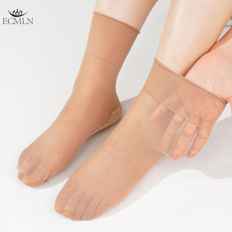 10 Pairs Cheap Wholesale Women's Ankle High Sheer Socks Summer Sexy Ultrthin Transparent Crystal Socks Women's Breathable and Non-slip Crystal Socks