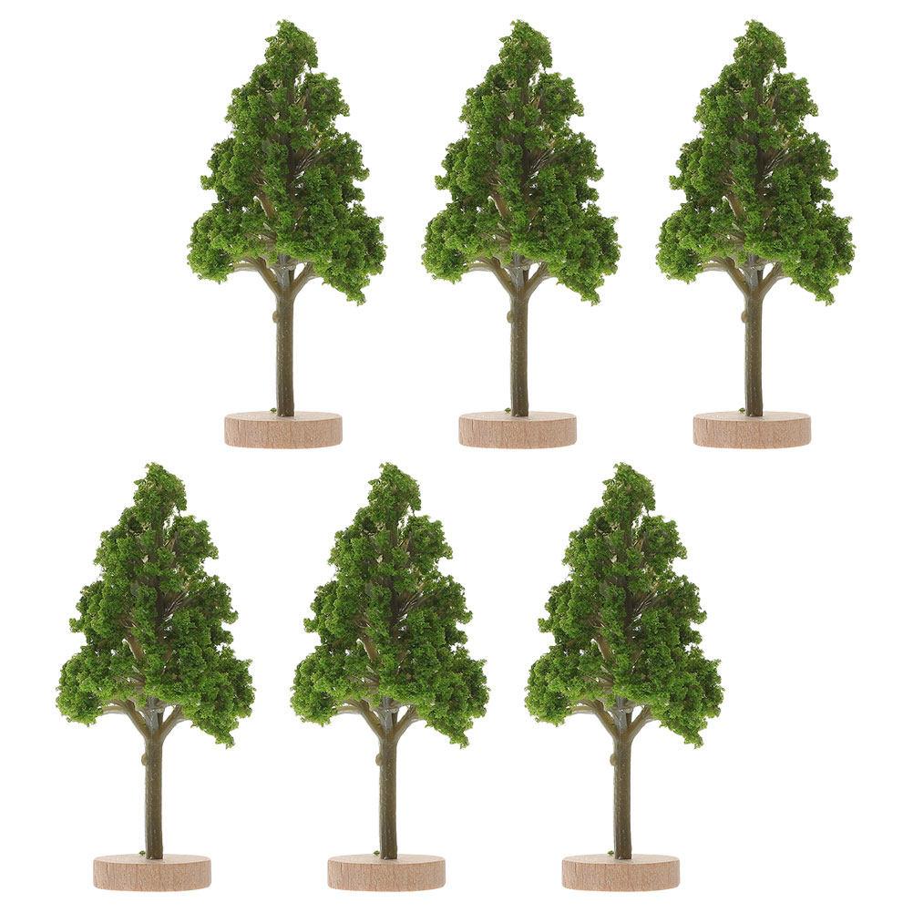 6Pcs Detailed Miniature Street Trees Realistic Artificial Landscape Trees for Architectural Models Fairy Garden Microscenery 6X3X3CM