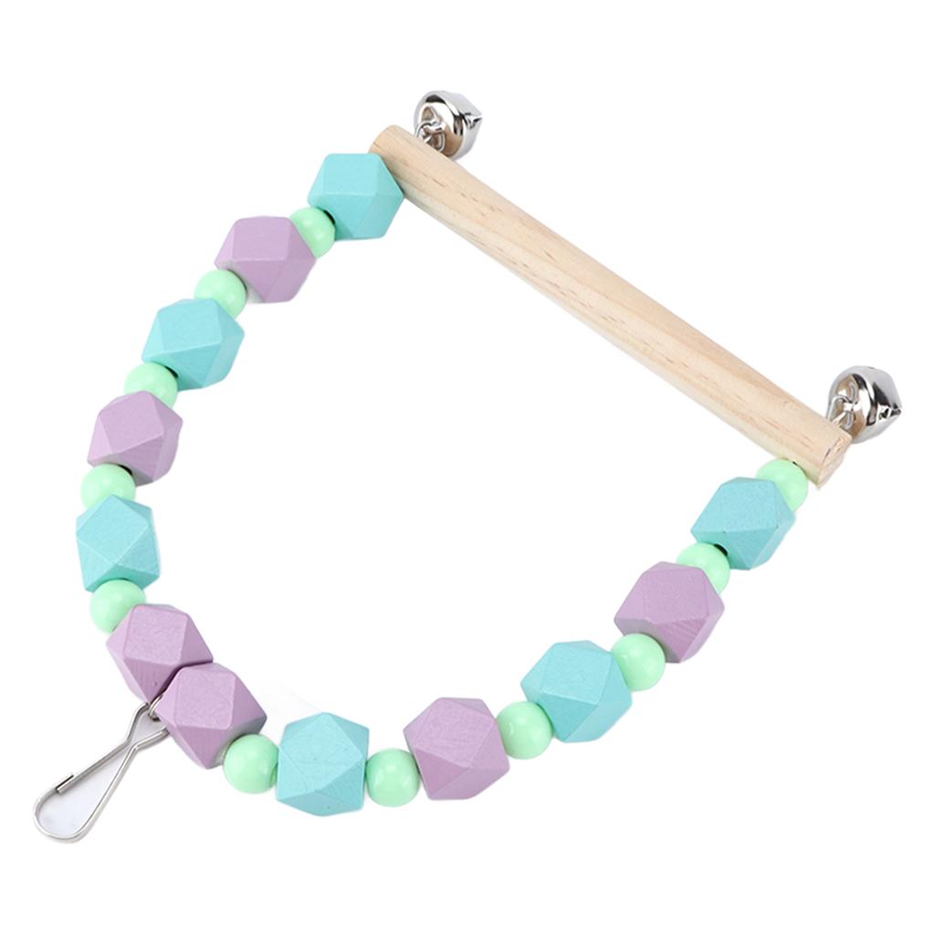 Papageienfarbige Holzklotzschaukel Natürliche Bunte Holzvogelschaukel für Kleine und Mittelgroße Papageien