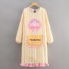 Polyester Cotton Dress Style Apron Stripes Waterproof Kitchen Cover Up Cute Bow Cake Oil-Resistant Cleaning Apron Kitchen Use