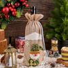 Christmas Linen Old Man Figurine Wine Bottle Cover Holiday Hotel Dining Table Cartoon Three-dimensional Drawstring Wine Bag Decoration