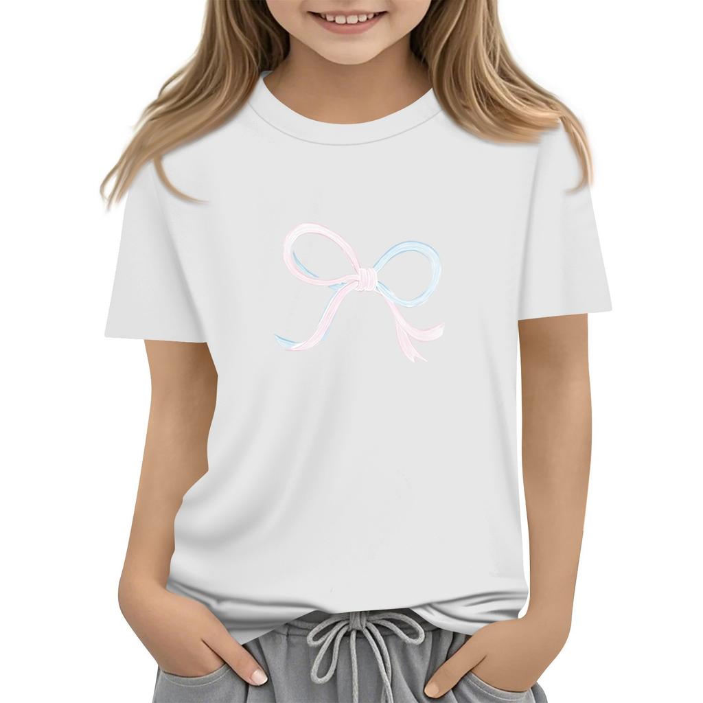 Children's Daily Casual Short-sleeved Printed Tops T-shirt