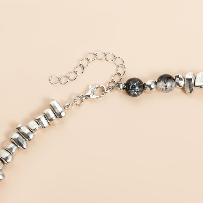 Irregular Beads Chain Choker For Women Elegant Black Heart Pendant Necklace Wedding Party Jewelry Gift