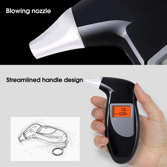 Alcohol Tester High Accuracy Professional Battery Powered Digital Handheld Drunk Driving Tester for Home