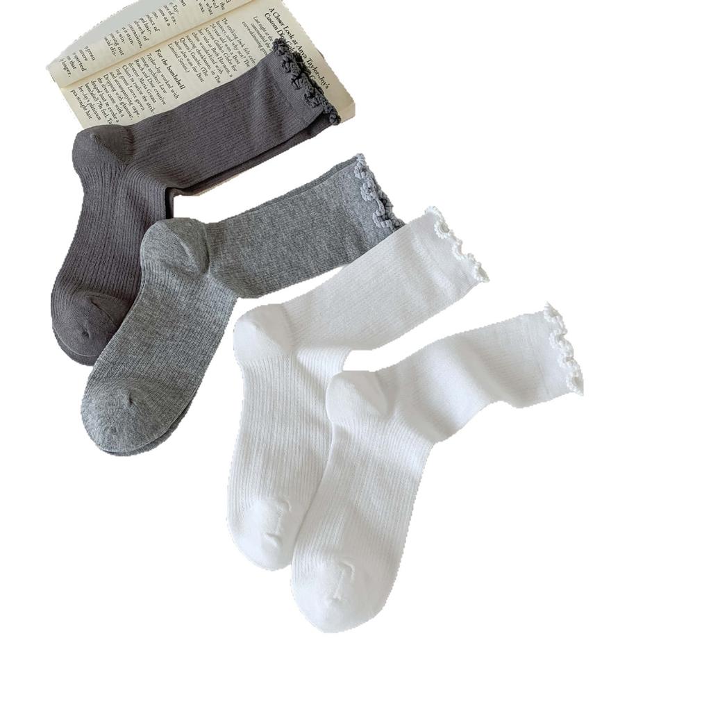 Boneless Socks Summer Thin Mesh Breathable Stacking Socks Wooden Ear Edge Medium Tube Socks Loose Lace Confinement Socks Women