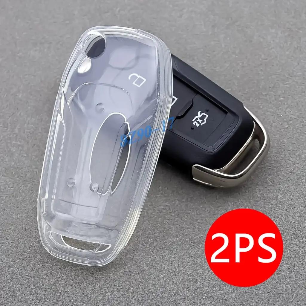 Transparent Key Fob Case Cover Keychain For Ford F150 F250 F350 F450 Xlt Ranger Xl Maverick Ecosport Everest