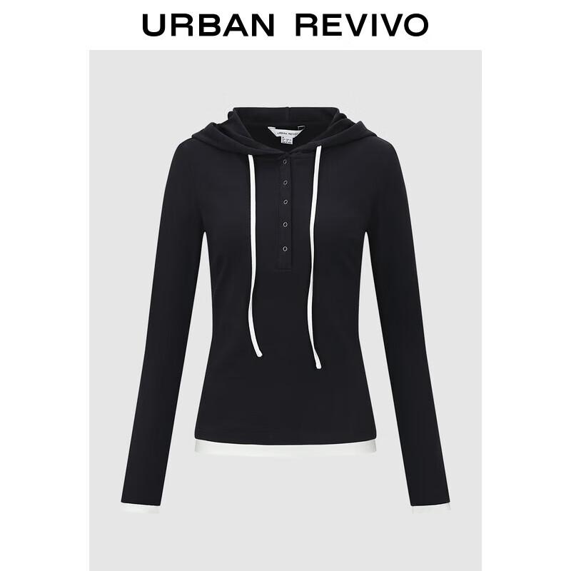 UR Women s Playful Color-block Hooded Long Sleeve Tee S