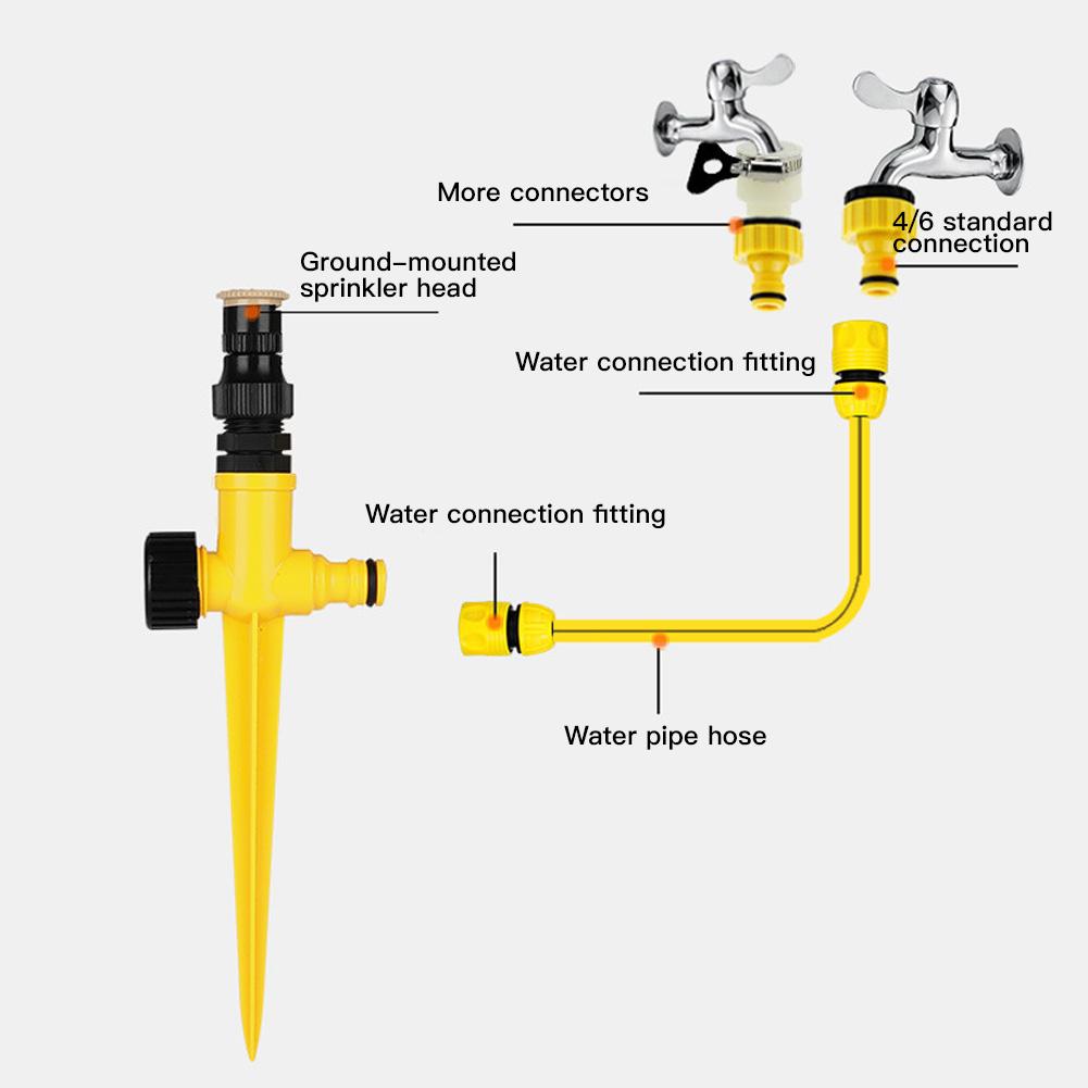 360° Rotation Garden Sprinkler Automatic Irrigation Watering System Adjustable Agriculture Lawn Farm Greenhouse Plant Water Sprayer