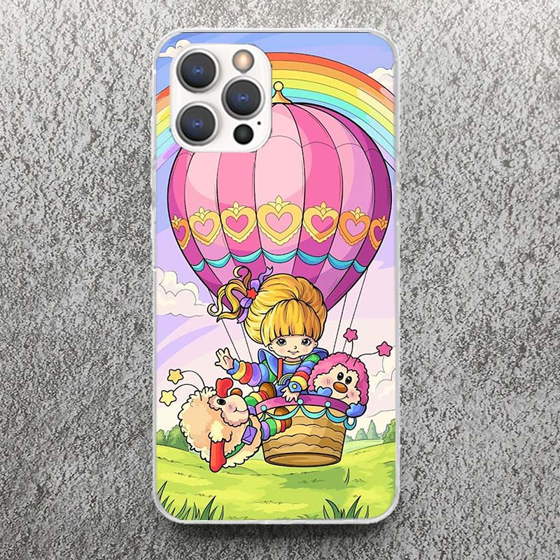 

R-Rainbow Cute Brite Print Soft Case for iPhone 17 Air 16 16E 15 14 Plus 13 Mini 12 11 Pro Max Phone Shell SE 7 8 Pattern Cover iPhone 14 Pro Max