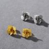 Personalized Double Butterfly Flower Shape S925 Silver Needle Stud Earrings Light Luxury Temperament Niche High Sense Exquisite Earrings
