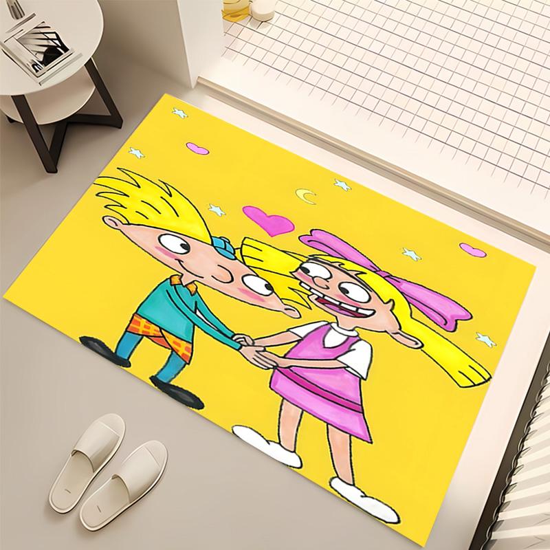 1pc Hey Arnold Print Area Rug - Soft, Washable Non-Slip Indoor Mat, Living Room, Home Office Decorative Rug,Office Decorative