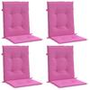 Low Back Bench Cushions 4 Pcs Pink Fabric