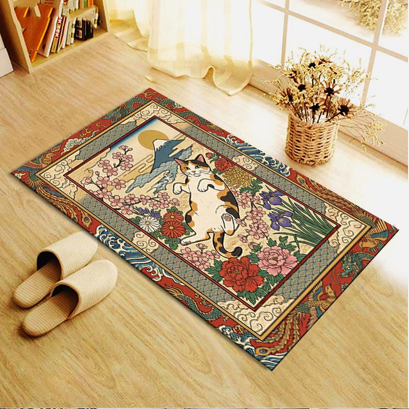 2025 New Cat Flower Carpet Rug for Living Room Bedroom Home Sofa Decoration,Kids play Non-slip Floor Mat42