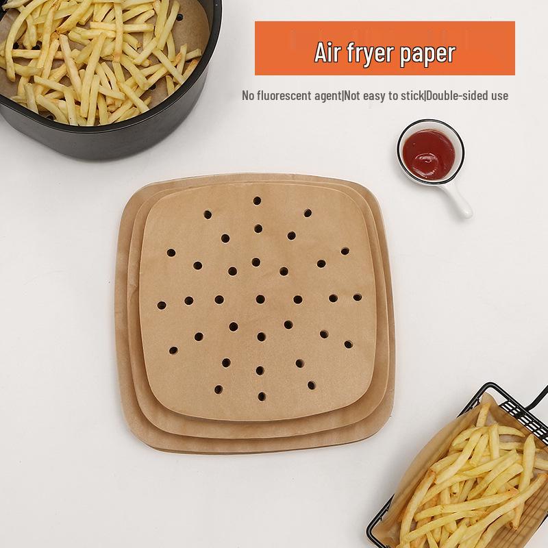 In Stock Natural Color Air Fryer Liner, Food Grade Disposable Baking Paper