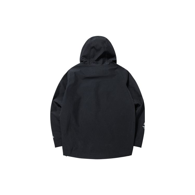 Anta Flag Emblem Logo Woven Hooded Jacket Series Men Jackets Black 152130601-3