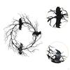 Artificial Halloween Wreath, Hanging Decoration, with Bats Decor Creative Wreath