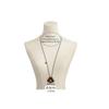 Retro Style Flower Design Pendant Necklace with Animal Print Accent for Women Fashion Accessory Neckchain