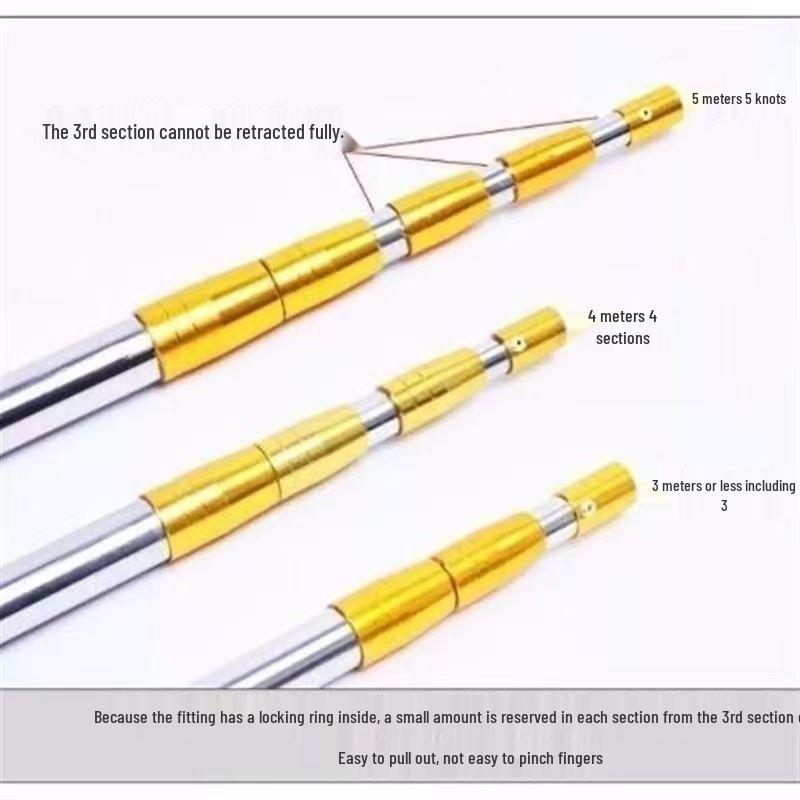 10m Multi-Functional Telescopic Rod & Fishing Net - Super Hard, Thickened Stainless Steel