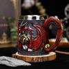 304 Stainless Steel Inner Gothic Flying Dragon Beer Stein 3D Embossed Coffee Mug  Party